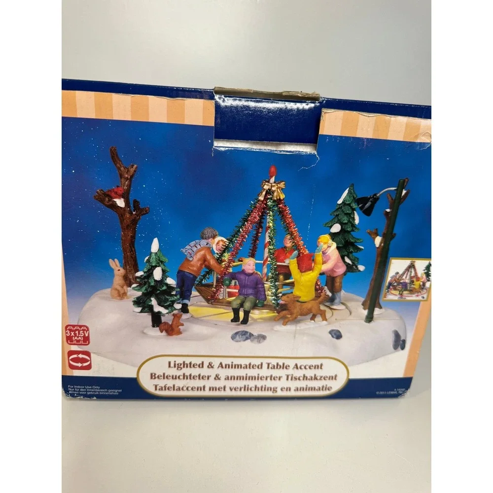 NIB Lemax 14340 Lighted‎ Animated Winter Playground Village Retired